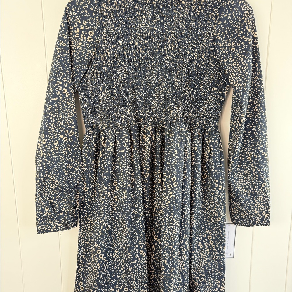 Goodnight Macaroon Blue and White Long Sleeve Dress‎